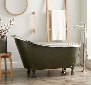 <b>Bath</b> Tub Mexican Double Slipper Clawfoot Handcrafted Copper <b>Bath</b> Tub Wholesale - Product Image 3