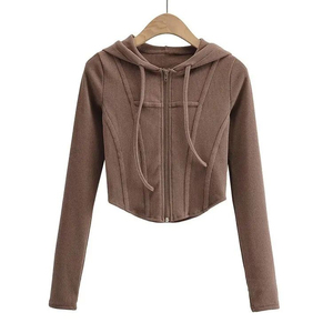 Sweat-shirt à capuche pour homme SELF INDUSTRIES, manches régulières, couleur unie, tricoté, respirant, fermeture éclair asymétrique sur le devant, haut décontracté - Product Image 5