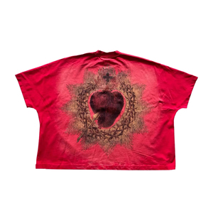 Camiseta de algodón negra de manga corta para hombre, cuello redondo, estilo casual urbano, corte holgado, efecto desgastado, ecológica, 340g - Product Image 4