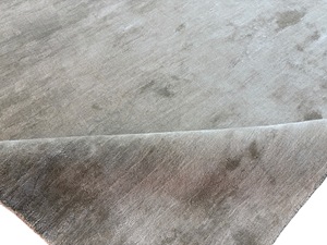 Handwoven Greige Silk –Modern Minimalist Rug - Product Image 5