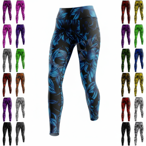 Leggings de yoga pour femmes à imprimé floral tendance, séchage rapide, pour la musculation, la gym, la course et l'entraînement, avec effet ventre plat - Grande Vente - Product Image 1