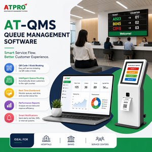 Logiciel de gestion des files d'attente AT-QMS |   Système QMS basé sur le web pour les hôpitaux, les banques et les centres de services – OEM disponible - Product Image 1