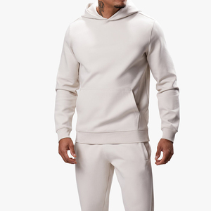 Conjunto Deportivo con Capucha para Hombre, Corte Regular, Sudadera y Pantalones de Algodón de Color Sólido, Ropa Casual de Otoño, Largo Completo con Bolsillos Laterales - Product Image 2
