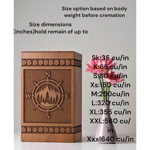 Urna Funeraria de Madera Hecha a Mano: Grabado de Brújula y Montaña, Recuerdo Conmemorativo Personalizado por AYAANS - Product Image 4