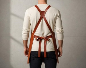 Professional Premium Luxury Classic <b>BBQ</b> Leather <b>Apron</b> for Grill Cooking Durable Water Resistant Adjustable OEM ODM Bulk Orders - Product Image 6