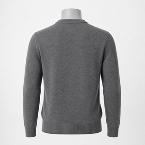 Pull en cachemire pour homme, col rond, respirant, doux au toucher, texture raffinée, silhouette intemporelle, style décontracté chic pour tous les jours - Product Image 4