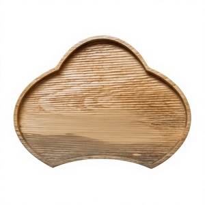 Platos de Fiesta con Diseño Personalizado, Platos Redondos Apilables de Madera, Juego de Platos y Tazones para Comida Occidental de Hotel, Juego de Platos Creativos de Madera de Acacia - Product Image 1