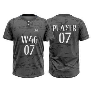 Maillot de baseball personnalisé W4G unisexe à manches courtes, imprimé géométrique sublimé, anti-humidité, coupe classique, vêtements de sport pour adultes - Product Image 4