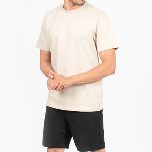 High Quality 100% Cotton Men's Formal Oversized Loose Fit Heavy Weight T-Shirt Silk <b>Screen</b> Printed Front Design Anti-Pilling - Product Image 1