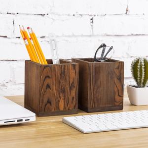 Portalápices de Madera Maciza de Nogal, Organizador de Escritorio Creativo, Suministros de Papelería, Personalizable al por Mayor - Product Image 4