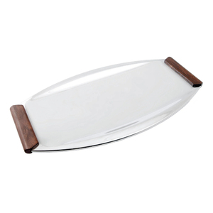 Bandeja Rectangular de Diseño Duradero con Patrón de Metal y Madera para Servir Comida en Mesa de Comedor, Bandejas para Servir en Hogares y Hoteles - Product Image 4
