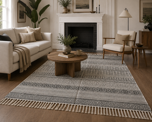 Handmade Black White Cotton Area <b>Rug</b> Tribal Block Print Carpet Boho Flat Weave Living Room Floor <b>Rug</b> - Product Image 4
