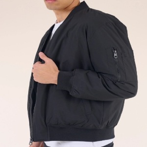 Chaqueta Bomber de Lona para Hombre, Talla Grande, Color Sólido, Cuello de Punto Plano, Informal, para Invierno, Cálida, Resistente al Viento, Transpirable, a la Moda - Product Image 2