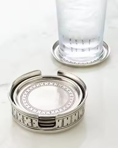 ชุดจานรองแก้วโลหะวินเทจสำหรับแก้วชา กาแฟ และตกแต่งโต๊ะงานเลี้ยง - Product Image 1