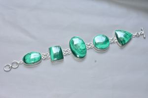Premium Grade Malachite Bracelet Silver Plated Malachite Bracelets Jewelry - Product Image 2