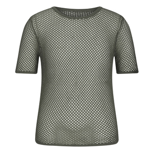 Unisex <b>Mesh</b> Short Sleeve Crew Neck <b>Top</b> Breathable Hollow Out Dot Pattern Summer Leisure Shirt Adults Regular Fit Polyester Tee - Product Image 1