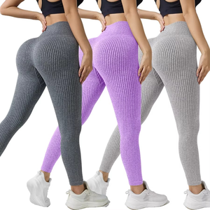 Legency Women's Plus Size Sports Tights Custom Running Solid <b>Pattern</b> New Style Sports Wear with Waist - Product Image 5