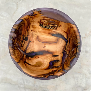 Bol en bois d'acacia et résine noire, poli, écologique, design moderne, finition naturelle, pour salade, cadeau de mariage, artisanat de qualité - Product Image 4