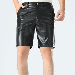Shorts décontractés en cuir véritable pour hommes – Coupe confortable, fermeture sécurisée, légers, respirants, style urbain moderne et tendance - Product Image 6