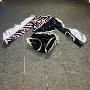 ชุดยูนิฟอร์มม้าลายสีดำสำหรับสาวสวยชุดเต้นรำเครื่องแต่งกายชุดเต้นรำชุดเต้นรำ Majorette ตามสั่ง - Product Image 1