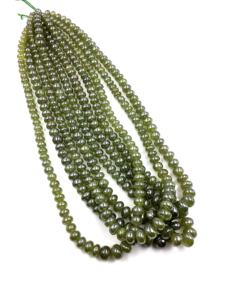 Perles lisses en saphir vert naturel, pour la création de bijoux fins, collier en pierres précieuses - Product Image 3