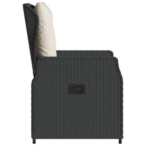 Chaise de jardin inclinable en rotin PE noir de taille standard, chaise d'extérieur - Product Image 6