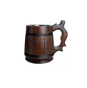 Jarras de Cerveza de Madera Decorativas de Primera Calidad con Acabado Natural, Hechas a Mano, Estilo Clásico - Product Image 1