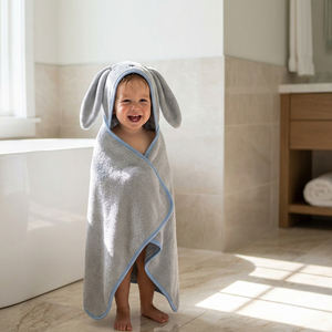 ผ้าขนหนูคลุมอาบน้ำเด็กแบบมีฮู้ด ปรับแต่งได้ แห้งเร็ว ผ้าคอตตอนคอรัลฟลีซ นุ่มน่ารัก ลายสัตว์ ของขวัญสำหรับเด็ก ผ้าพลัฌ ซึมซับน้ำได้ดี อบอุ่นสบาย - Product Image 5