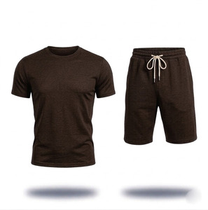 Conjunto de Camiseta y Pantalones Cortos Deportivos Unisex de Verano, 100% Algodón, Transpirable, Estampado, Tallas Grandes, Estilo Casual - Product Image 5