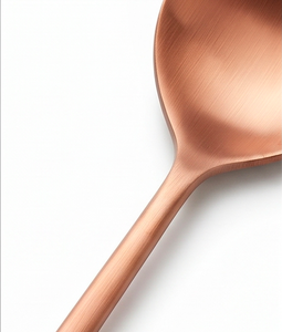 Juego de cuchara y tenedor para ensalada de cobre, cubiertos modernos de metal resistentes al óxido para bodas y cenas. - Product Image 2