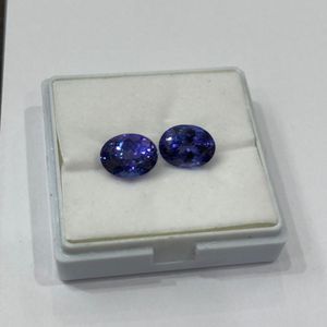 Paire de Tanzanite Naturelle Ovale Bleu Royal, Qualité AAAA, 13,73 Carats, Chauffée, Propre à la Loupe, Vente en Gros, Pierre Précieuse de Tanzanie - Product Image 5
