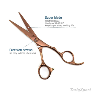 New Professional 5.5 Inch Stainless Steel Barber Hairdressing Scissors Removable Finger <b>Ring</b> Sharp Blade Tip Custom Logo Cutting - Product Image 5