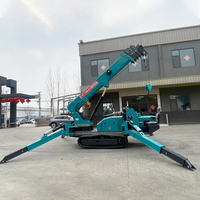 Grue araignée électrique diesel portable CE EPA, équipement de levage télescopique pliable, grue araignée de 5 tonnes