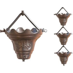 Cadena de Lluvia de Acero Negro Martillado, Escultura Contemporánea para Drenaje de Techos de Patio - Product Image 5