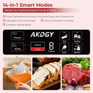 Machine de mise sous vide alimentaire entièrement automatique professionnelle, double scellage thermique, coupe-sac intégré et rangement des sacs, puissant économiseur d'aliments sous vide - Product Image 2