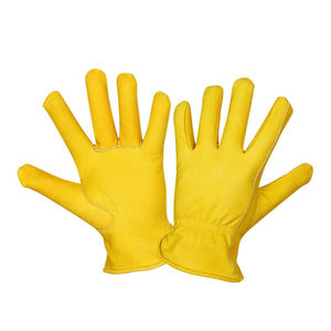 Gants d'hiver unisexes en cuir de chèvre pour la conduite et l'équitation, à doigts entiers, non doublés, antidérapants, personnalisables - Product Image 4