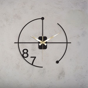 Minimal Black Metal Diamond Frame <b>Wall</b> <b>Clock</b> with Gold Hands for Modern Office Living Room - Product Image 4
