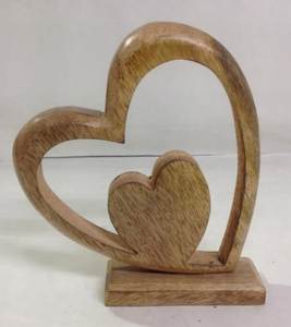 Premium Quality Wooden <b>Heart</b> Table Centerpiece For Anniversary Gift And Dining Table Decoration Purpose - Product Image 1