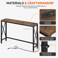 Table console étroite pour entrée, couloir ou coin, avec 2 prises AC, 2 ports USB, pieds réglables en forme de X, OEM ODM