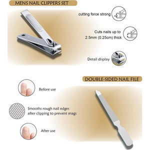 Ensemble de coupe-ongles 6 pièces pour hommes, kit de coupe-ongles pour les orteils et les doigts avec étui de voyage, kit de manucure pour hommes, kit de soin des ongles, cadeau pour papa - Product Image 2