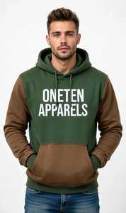 เสื้อฮู้ดดี้ผู้ชาย ONETEN APPARELS แบบคัลเลอร์บล็อก ไซส์พลัส ผ้าฝ้ายเฟรนช์เทอร์รี่ - Product Image 1