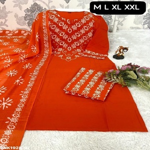 Top Quality Pure Cotton with Bandhej/Bandhani Print Straight Long <b>Kurti</b>-Pant-Dupatta Set Indian Supplier <b>Woman</b> Fashion Exporter - Product Image 1