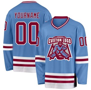 Maillot de hockey sur glace pour équipe, 100 % polyester, couleurs personnalisées, logo, numéro, impression par transfert thermique et broderie, nom d'équipe personnalisé pour les clubs - Product Image 2