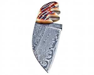 Couteau à lame fixe en acier Damas fait main sur mesure OEM, couteau utilitaire de camping en plein air avec manche en os naturel - Product Image 4
