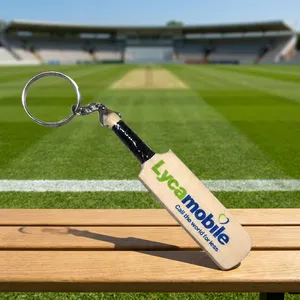 Llavero de Madera Personalizado con Forma de Bate de Críquet, Llavero de Madera Dura Resistente, Logotipo Personalizado, Recuerdo Deportivo - Product Image 3