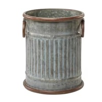 Juego de Macetas Modernas de Metal con Acabado Plateado Texturizado, Contenedor para Plantas Verdes de Interior, Maceta de Diseño Minimalista