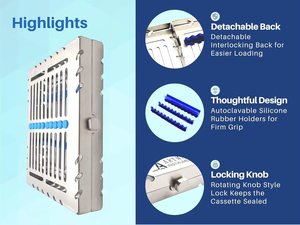 Juego Básico de Laparotomía: Suministros Quirúrgicos, Casete de Instrumentos Estériles para Bandeja de Acero Inoxidable Desmontable de 4 Piezas para Autoclave, Manual - Product Image 4