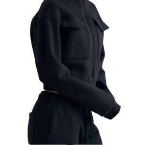 Chaqueta con Cremallera Personalizada para Mujer, Ropa Urbana, Sudadera Corta de Alta Calidad con Forro Polar de Algodón - Product Image 4