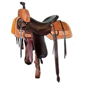Selle de cheval artisanale en cuir de style western pour l'équitation en barrel riding, de haute qualité, style anglais, avec quincaillerie robuste, équipement premium Plus - Product Image 3