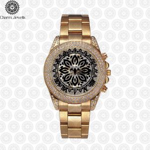 Charm_Jewells Luxury Women's Stainless Steel Diamond Watch Analog Dial Sapphire Crystal <b>Chronograph</b> Round Case 38mm - Product Image 4